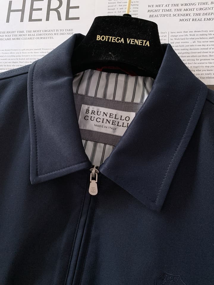 Brunello Cucinelli Minimalist Casual Lapel Jacket – 2025FW in Dark Navy