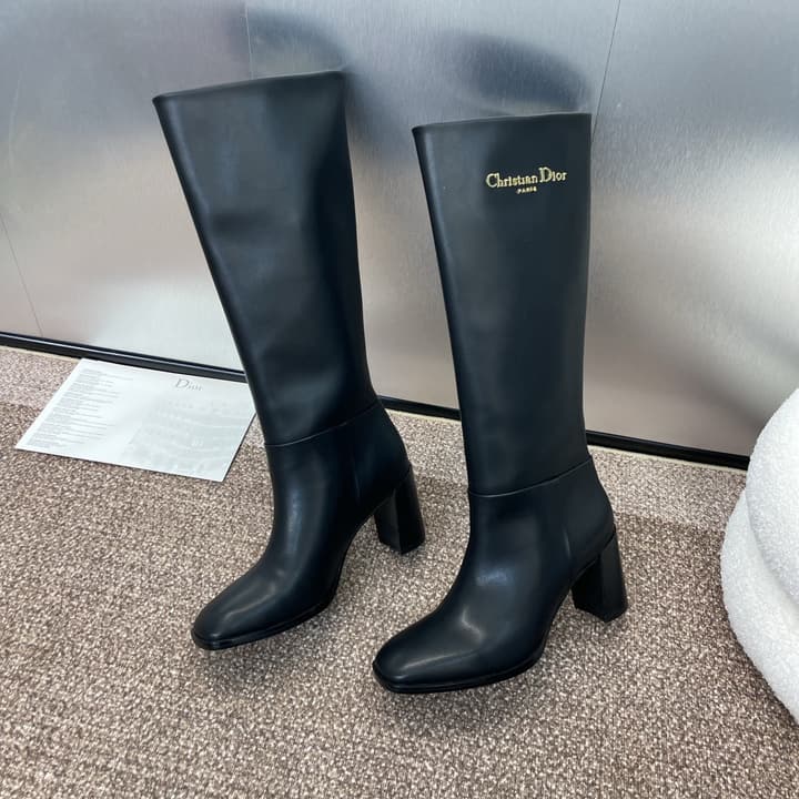 Dior D-Town Chunky Heel Knee-High Boots – 2024 Autumn/Winter Collection