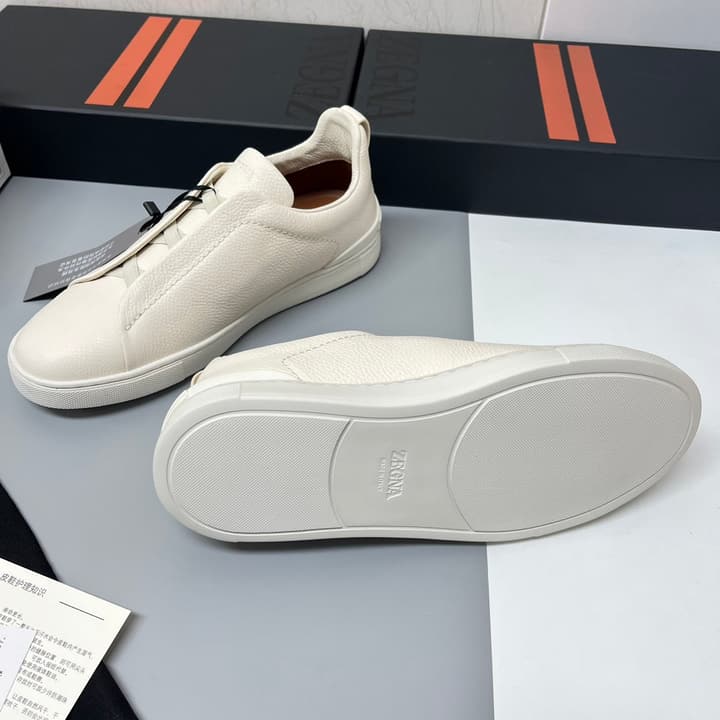 Zegna SECONDSKIN Triple Stitch™ Casual Sneakers in Monochromatic Black