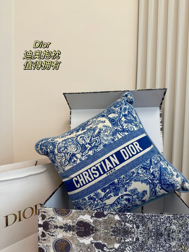 Dior Limited Edition Home Pillow in Black And White Toile Pattern