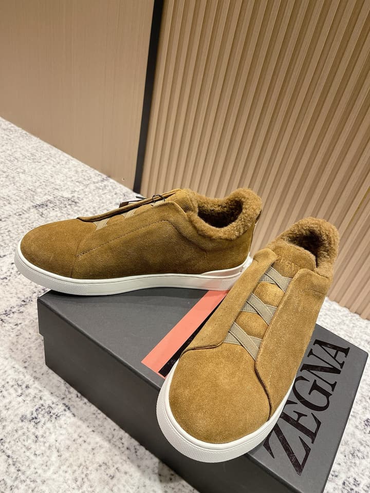 Zegna Triple Stitch Low-Top Casual Shoes – 2025SS in Black Leather