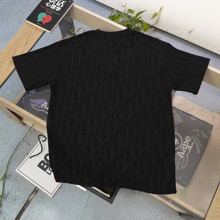 Dior Allover D Logo Jacquard Loose T-Shirt – 2025SS Collection in Black