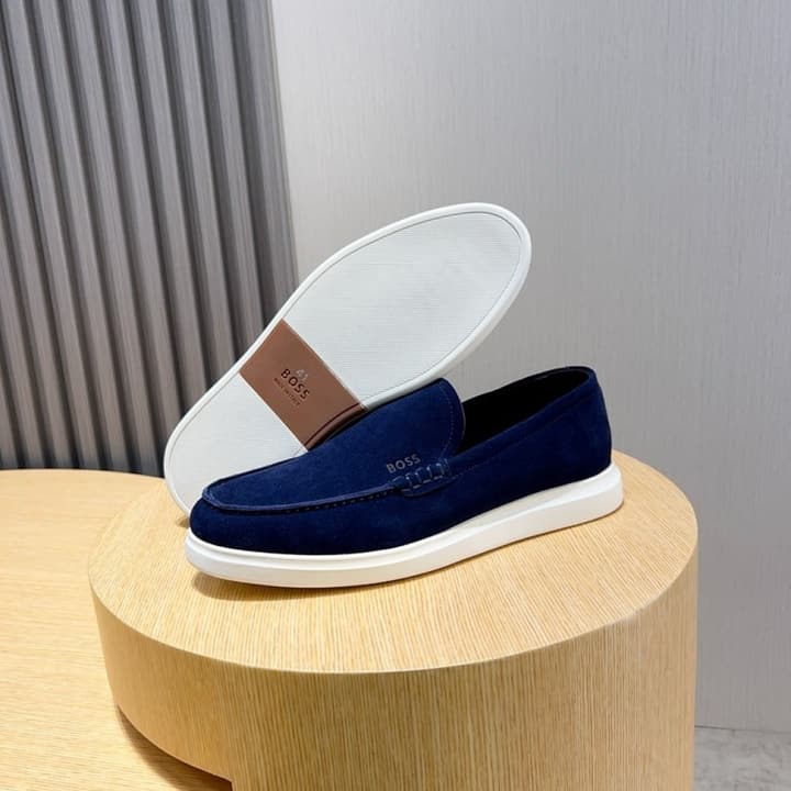 Boss Men's Luxury Leather Loafers in Black Leather