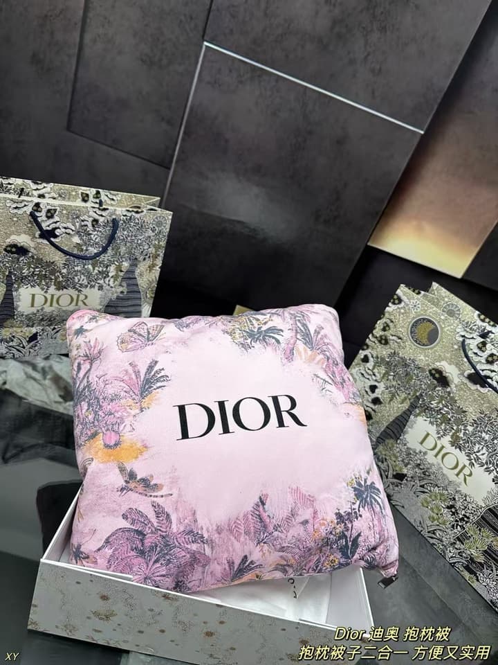 Dior Pillow Blanket Cushion in Black And White Oblique