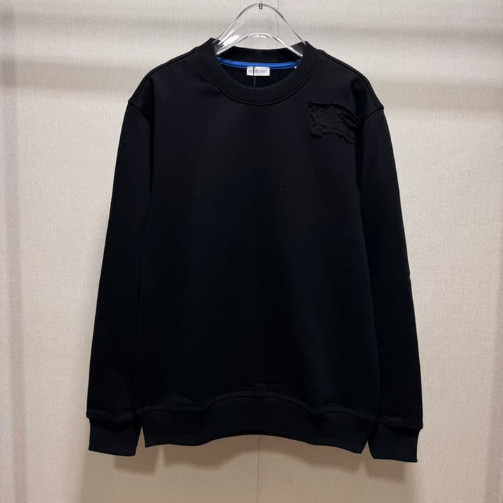 Burberry Patch Equestrian Knight Pullover Sweatshirt – 24FW in Classic Black