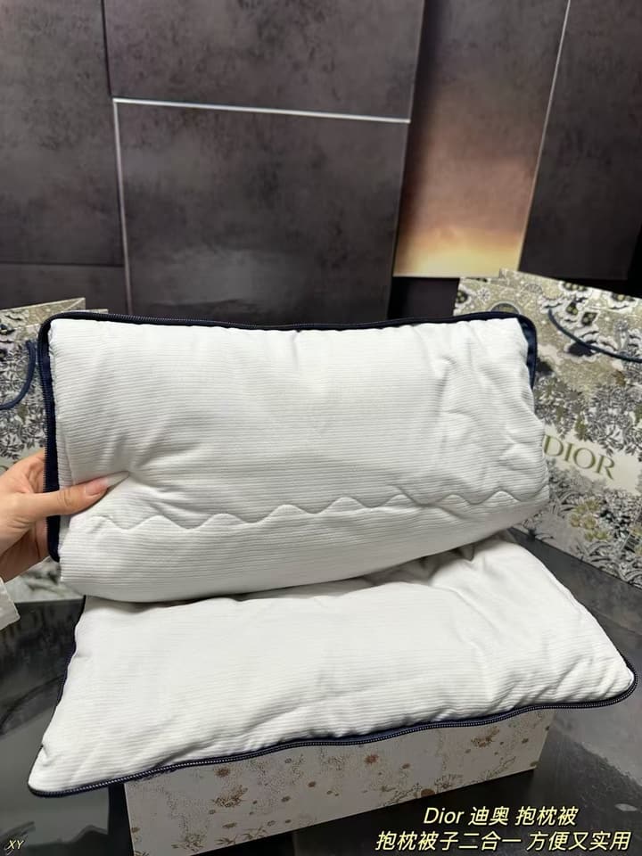 Dior Pillow Blanket Cushion in Black And White Oblique