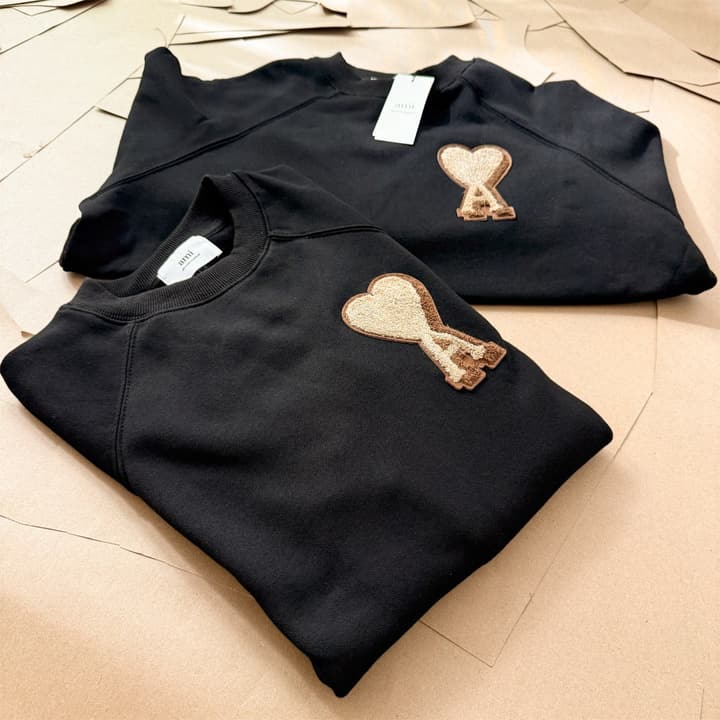 AMI Paris Terry Heart Boxy Sweatshirt – 25FW in Black Sweatshirt