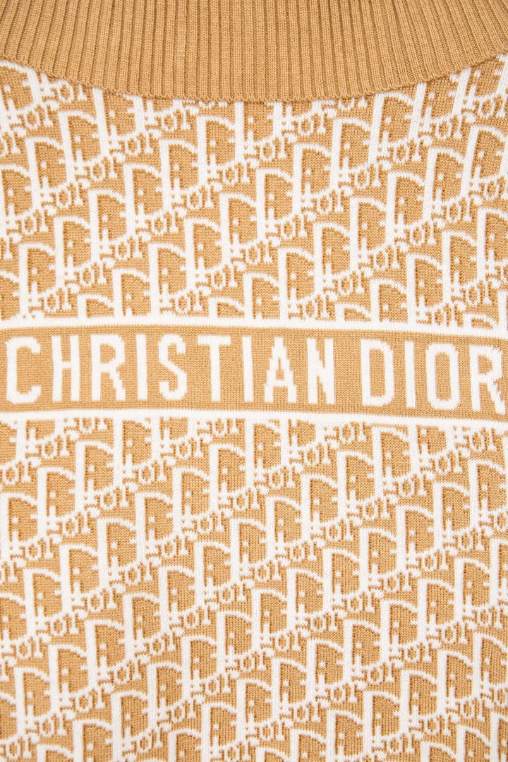 Dior Classic Oblique Reversible Cashmere Sweater – 25FW in Camel Oblique Pattern
