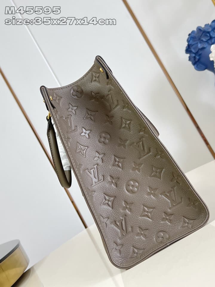 Louis Vuitton OnTheGo Medium Monogram Empreinte Tote in Taupe Monogram Empreinte