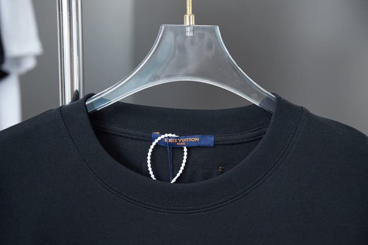 Louis Vuitton Denim Patchwork Rhinestone T-Shirt – 26SS Early Spring Collection in Black