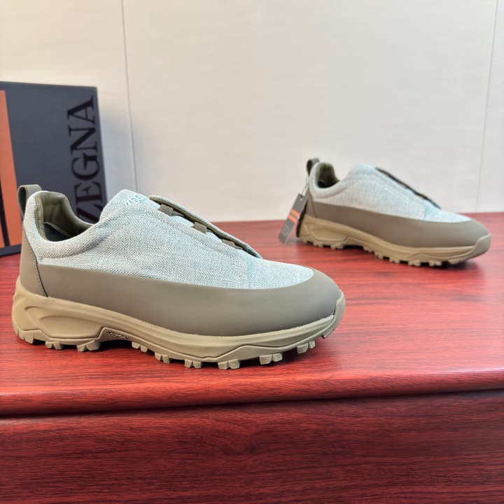 Zegna Triple Stitch Monte Canvas Sneakers