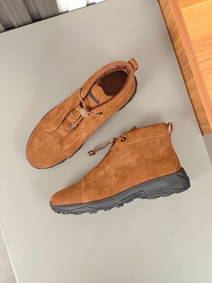 Zegna Triple Stitch™ Monte Luxury Casual Shoes in Black Leather High-top