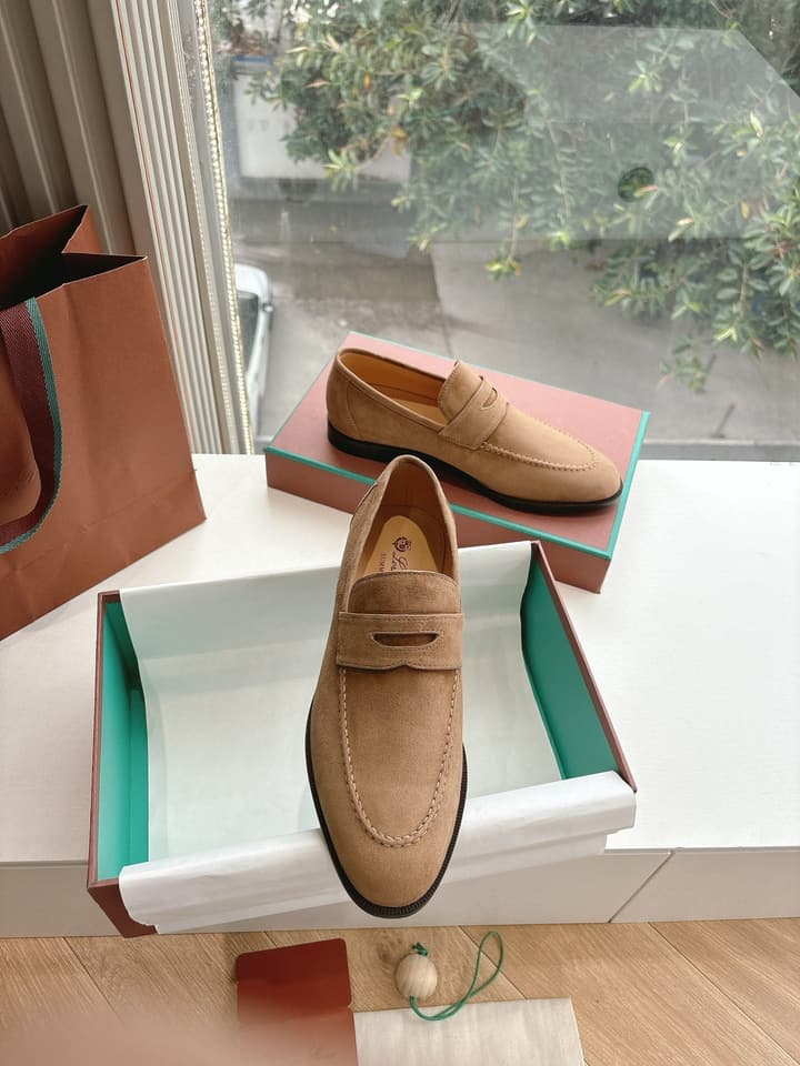 Loro Piana Loafers in Black Suede