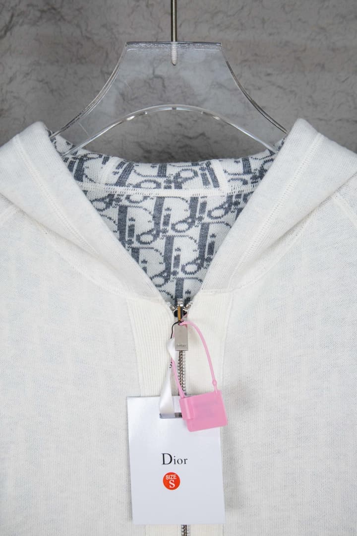 Dior CD Monogram Jacquard Cardigan – 24SS in Dark Grey
