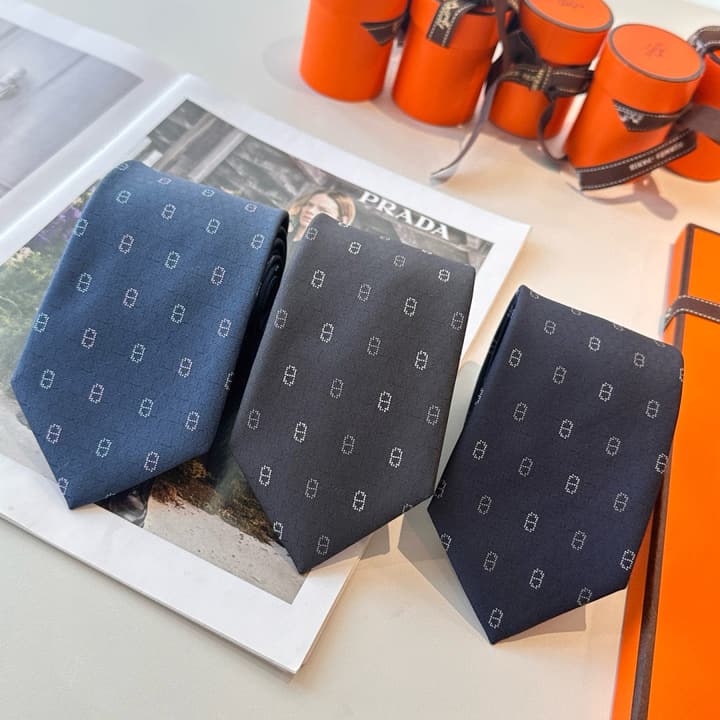 Hermès Men's Winter Anchor Chain Silk Tie – New Collection in Black