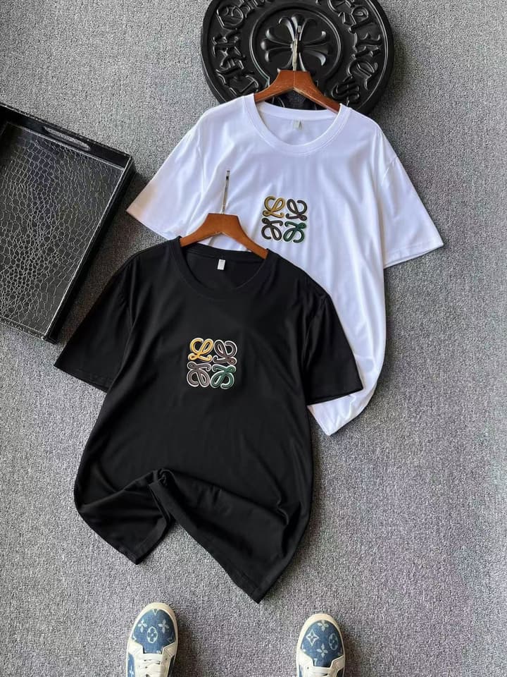 Loewe Silk Round Neck Short Sleeve T-Shirt