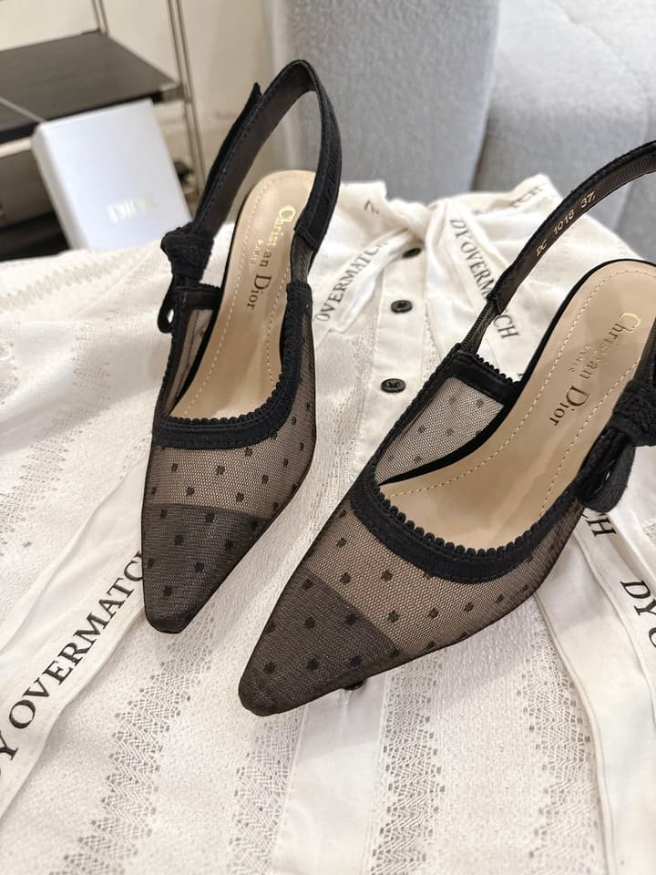 Dior J'Adior Patent Leather Kitten Heel Sandals in Classic Black Smooth Leather