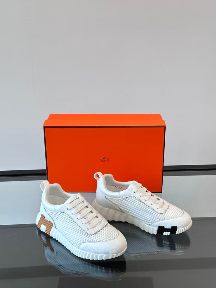 Hermès Bouncing Sneakers in White