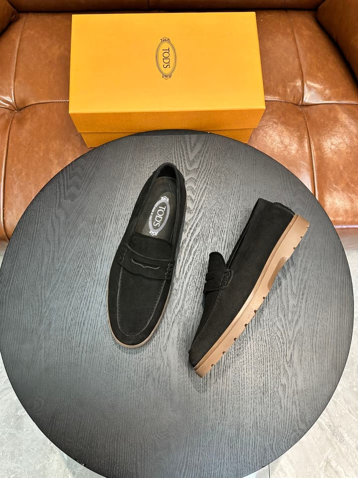 Tod's Suede Calfskin Loafers