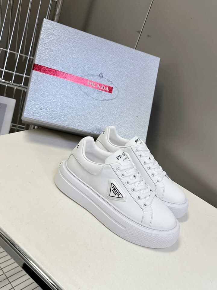 Prada Retro Platform Sneakers in White Sneaker 1