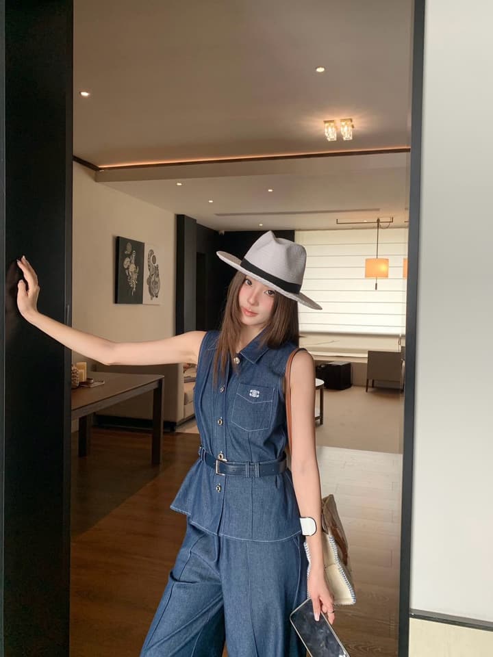 Celine Denim Matching Set in Royal Blue