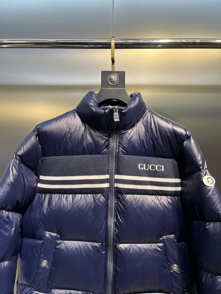 Gucci Down Puffer Jacket in Gold