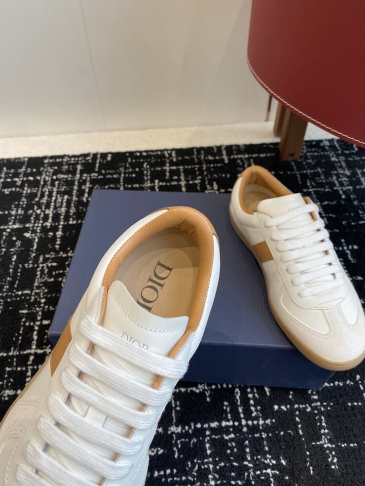 Dior 25 Pre-Fall Berlin 01 Casual German Training Sneakers – 2025 in White With Tan Accents