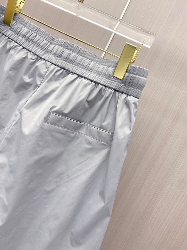 Prada Quick-Dry Drawstring Beach Shorts – 2026SS in Light Grey