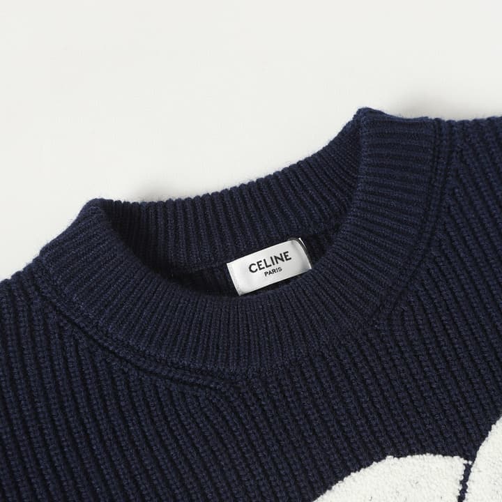 Celine Arc de Triomphe Logo Wool Sweater – 25FW in Grey