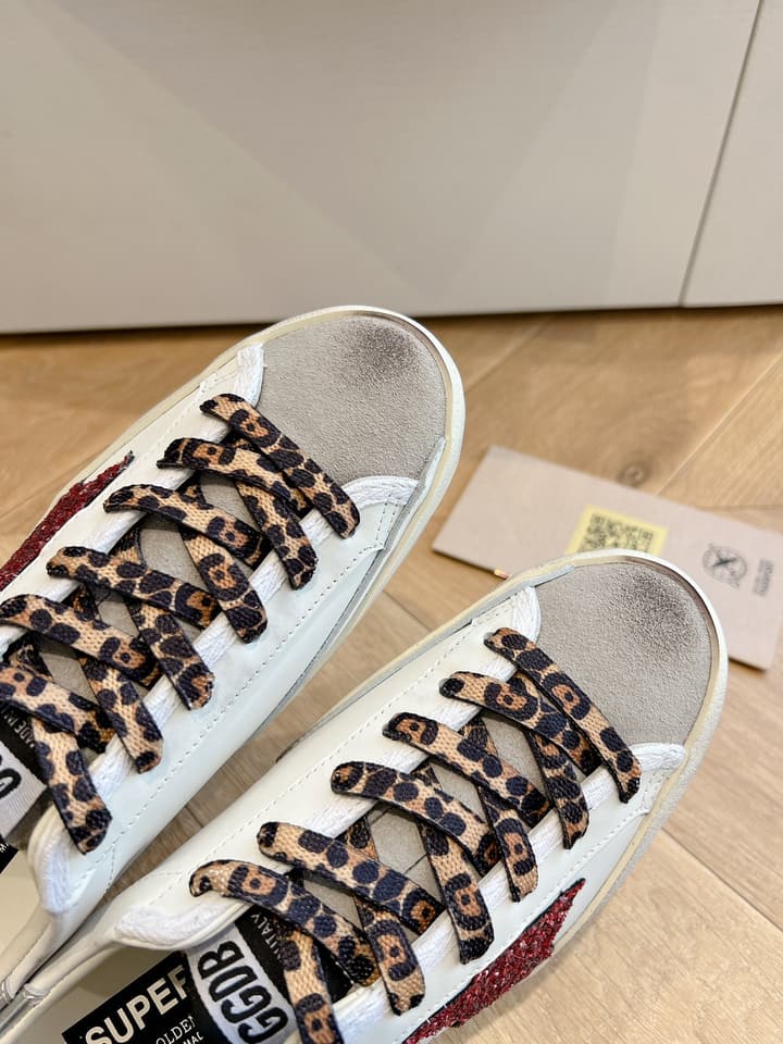 Golden Goose SPACE Series Distressed Sneakers – 2025 Collection in Leopard Print Velcro