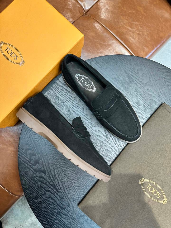 Tod's Suede Calfskin Loafers