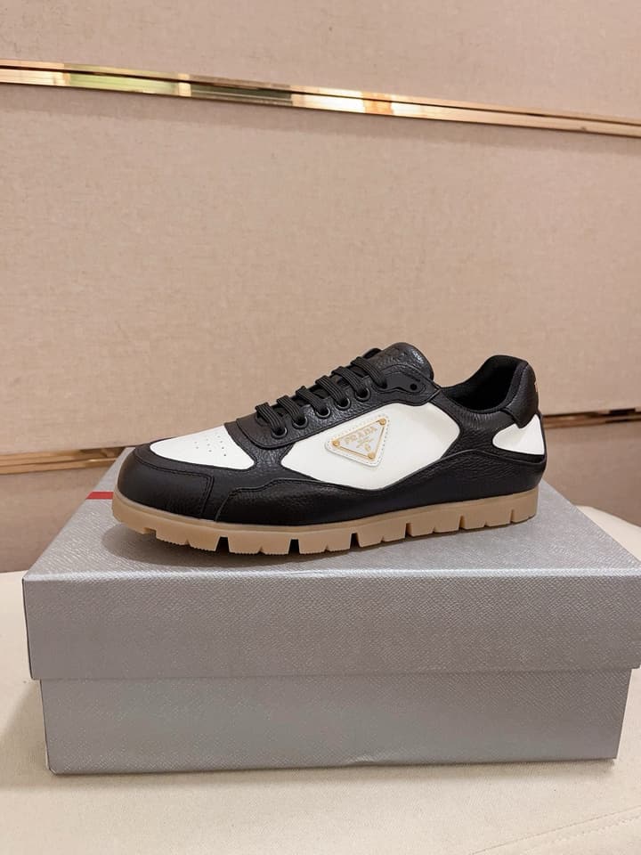 Prada Men's Air Cushion Sneakers in Beige Suede