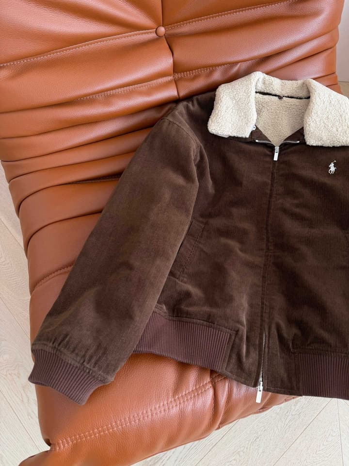 Ralph Lauren Corduroy Sherpa Lined Jacket – 25SS in Brown Corduroy Shearling Jacket