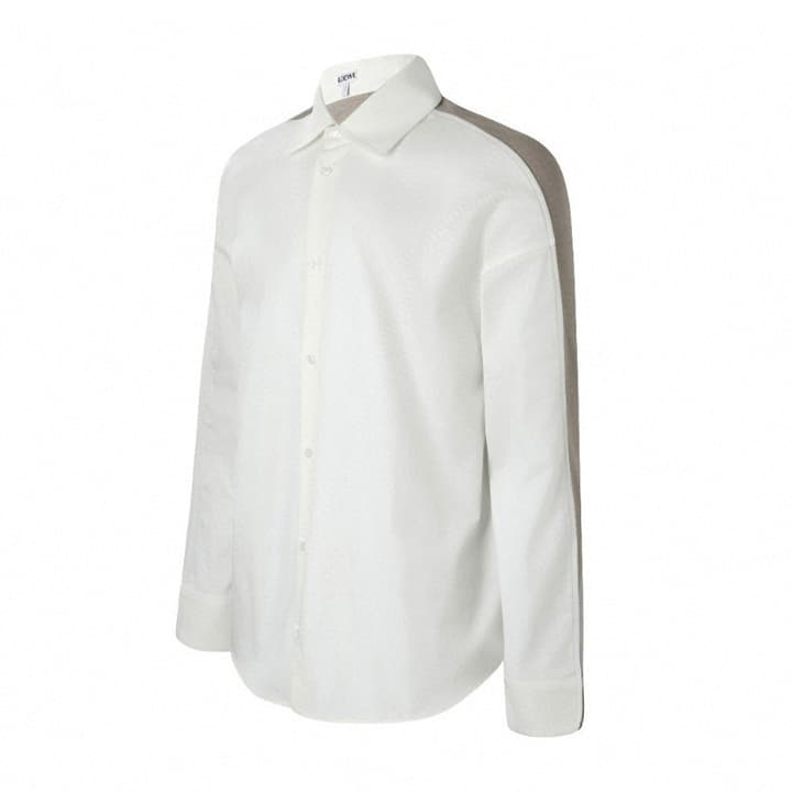 Loewe Knit Patchwork Long-Sleeve Shirt in Blue