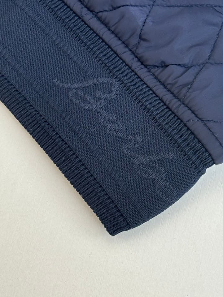 Burberry Diamond Quilted Stand Collar Nylon Jacket in Black