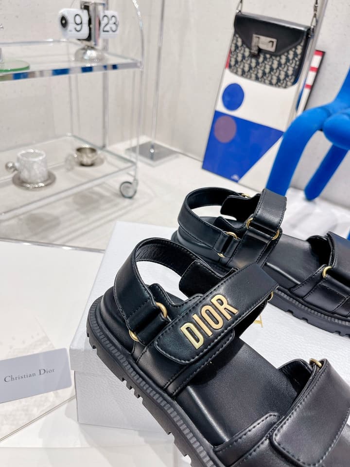 Dior 2022 New Color Velcro Sandals in Gold