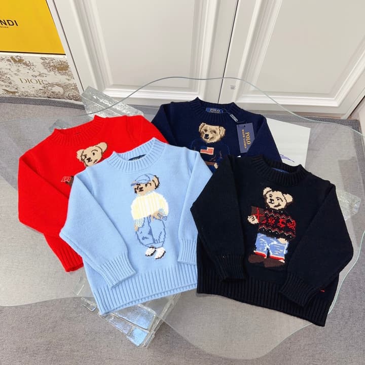 Ralph Lauren Kids Knitted Sweater – Kids Collection in Dark Navy Bear Sweater