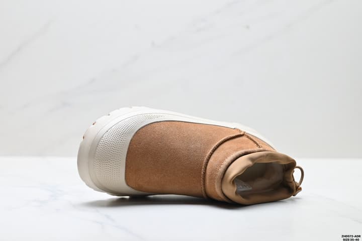 UGG Tasman Weather Hybrid Mid-Top Snow Boots in Tan Suede With Beige Sole
