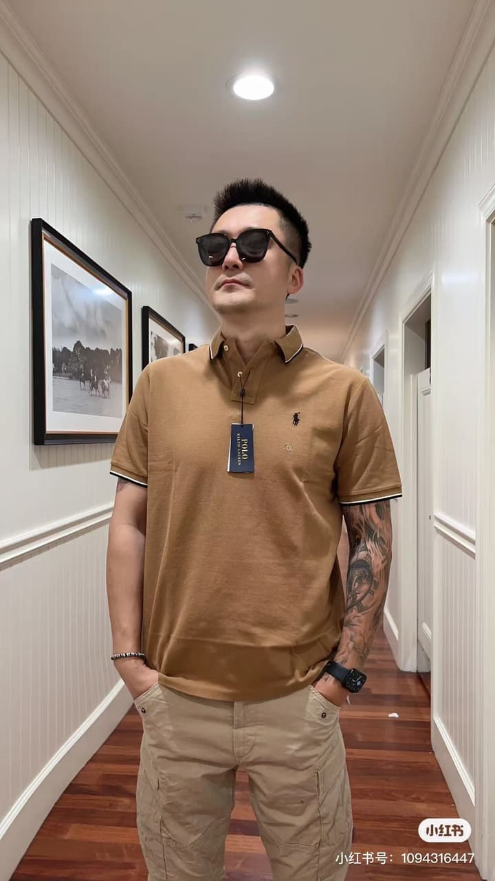 Ralph Lauren Classic Tipped Collar Polo Shirt – 2025 Collection in Black