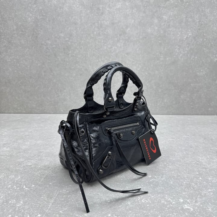 Balenciaga Le City Bowling Bag – Qixi Limited Edition in Black Oil Wax Leather