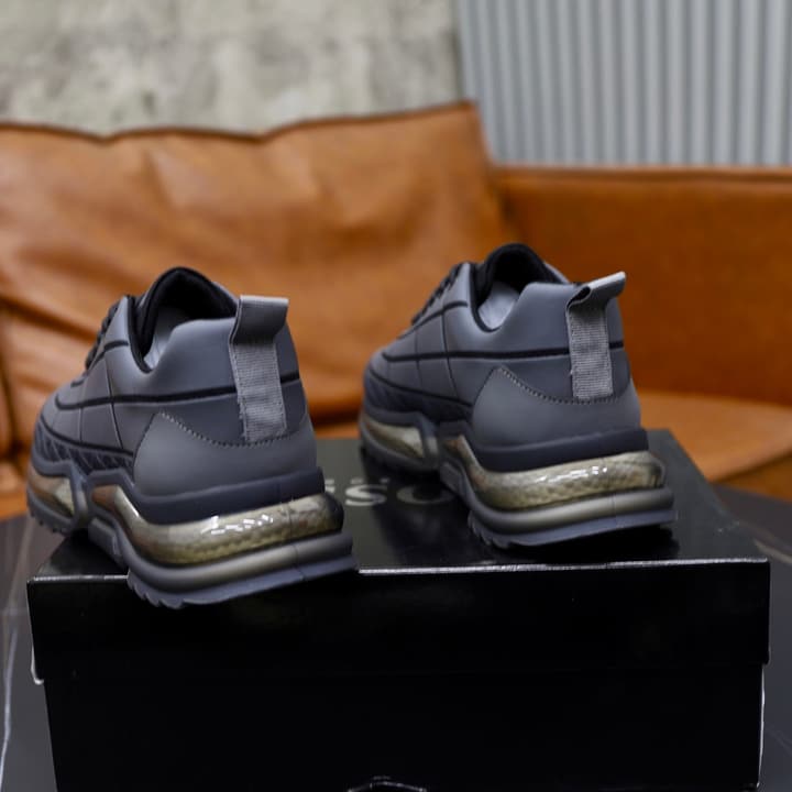 Boss Men's Knit Sport Sneakers in Grey