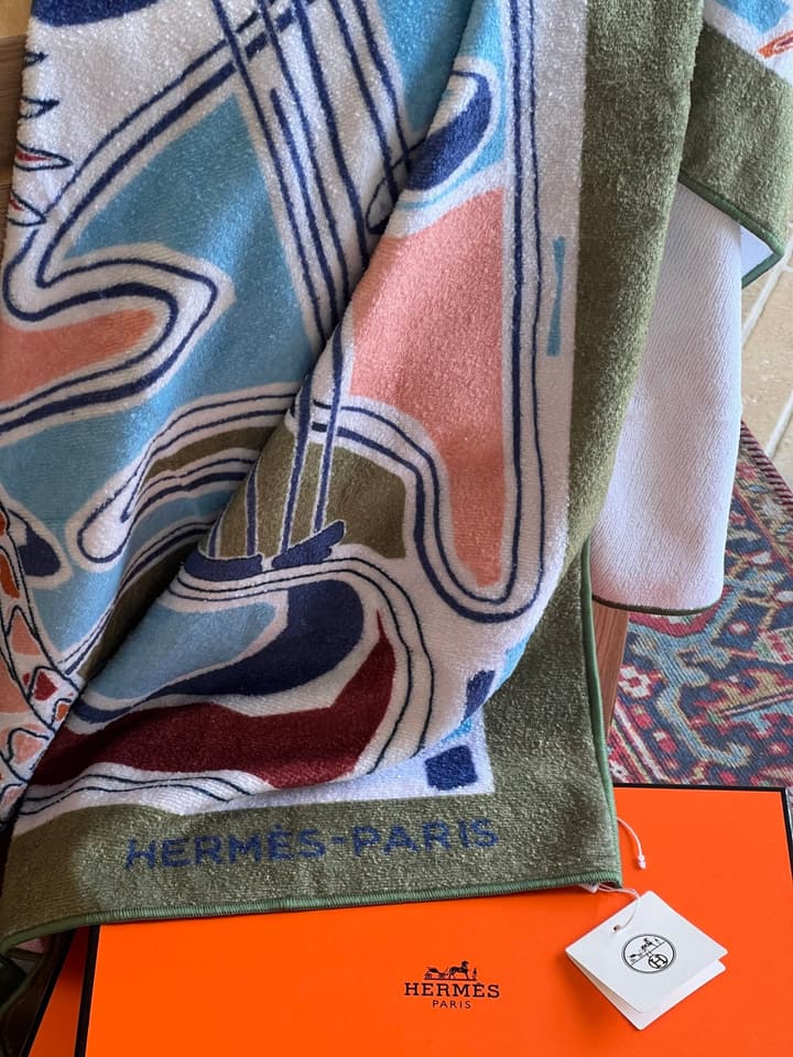 Hermès Palm Tree Cotton Beach Towel