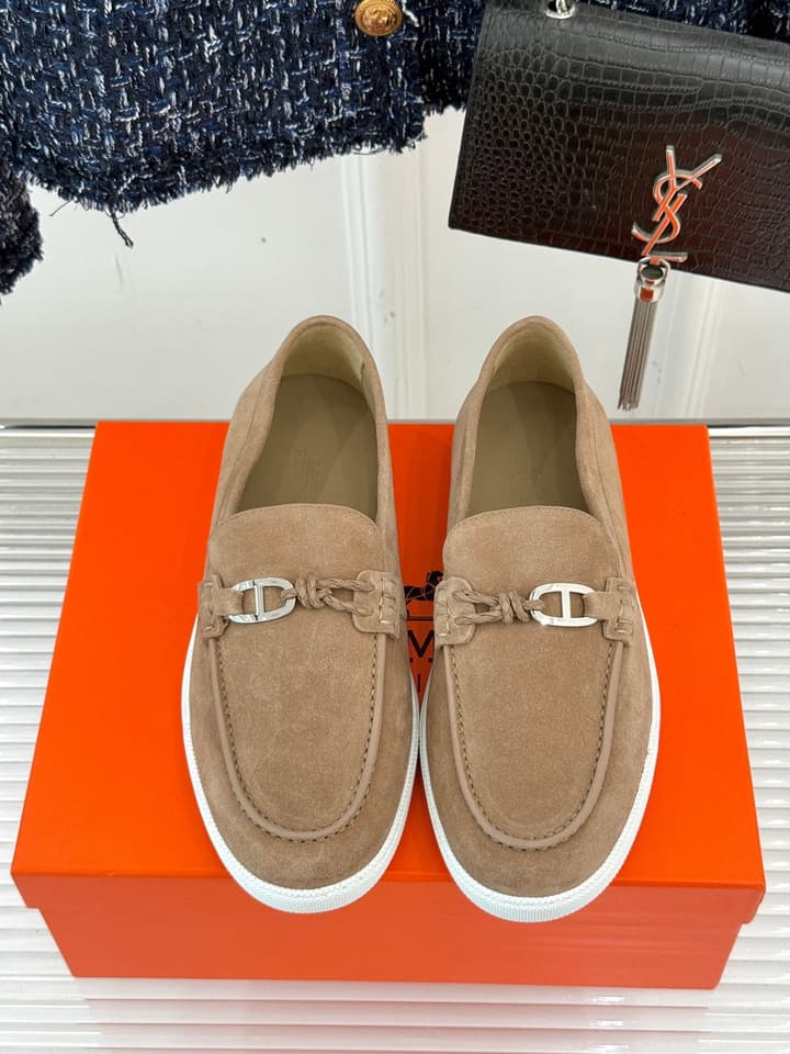 Hermès Retro Couple's Loafers – 25FW in Dark Brown