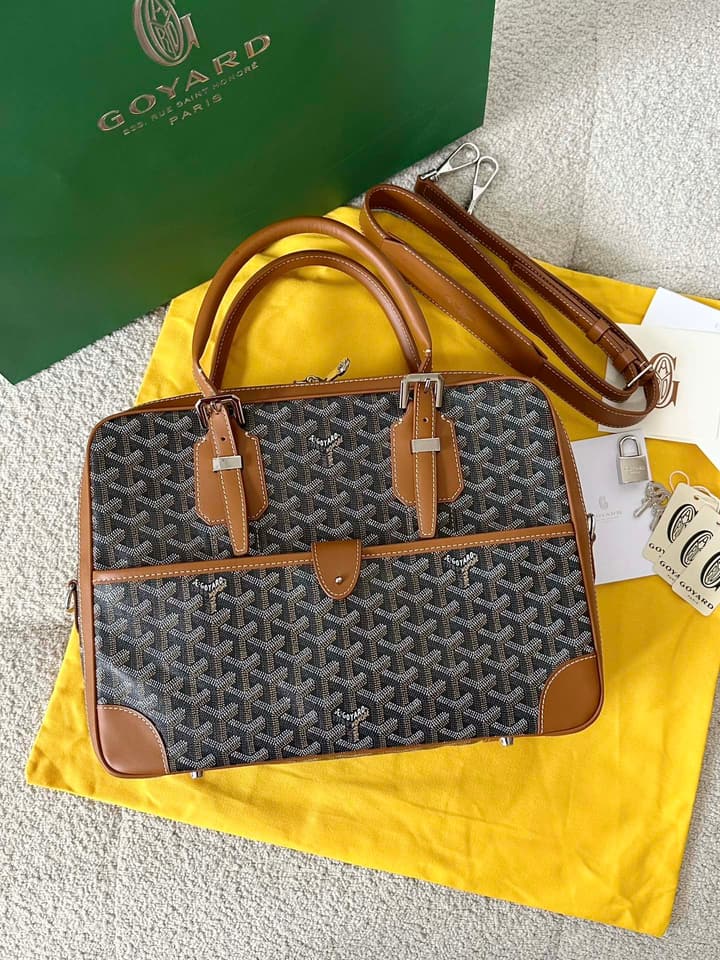 Goyard Men's Professional Briefcase – Black/Brown in Black And Tan