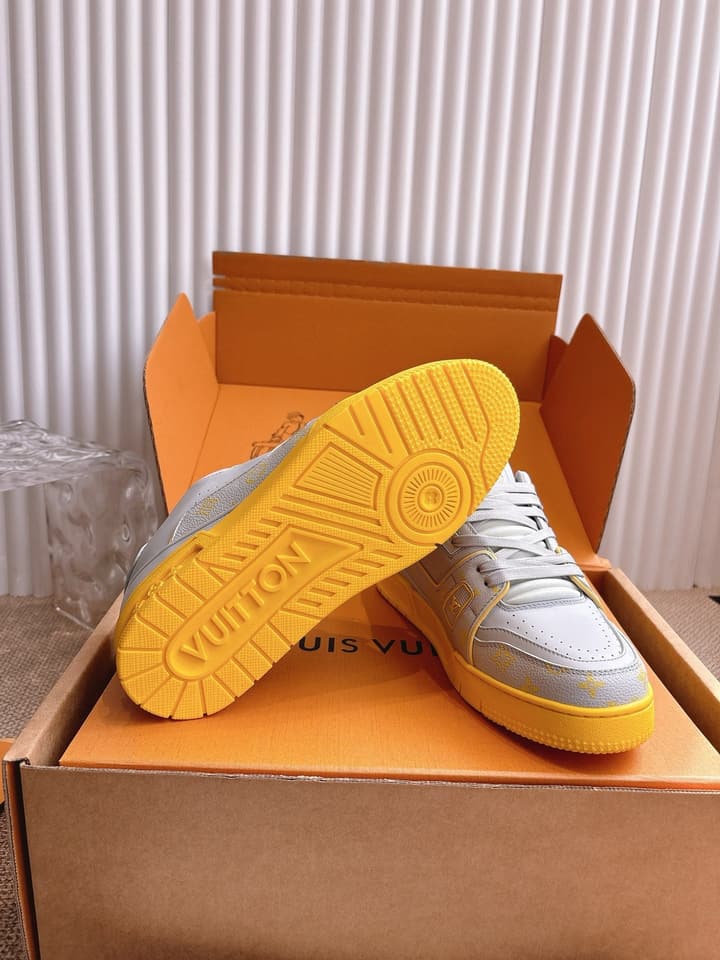 Louis Vuitton LV Trainer Sneakers in All Black Silver Monogram