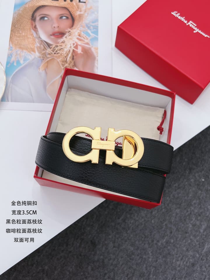 Ferragamo Men's Reversible Leather Belt in Assorted Buckle Display