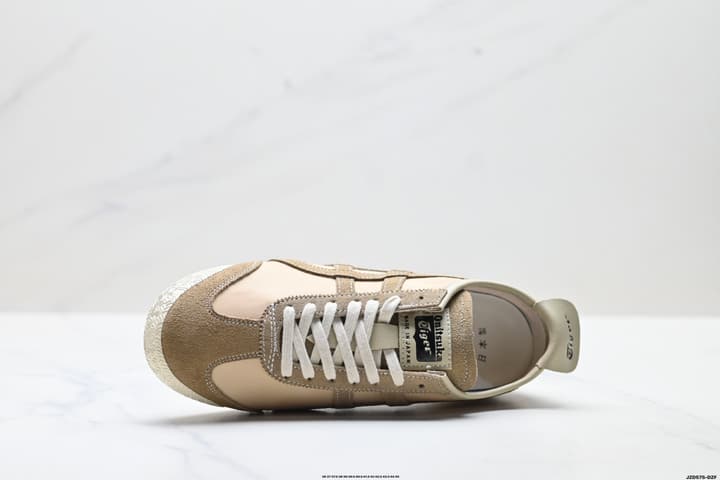 Onitsuka Tiger Mexico 66 Deluxe Nippon Made Sneakers in Beige With Taupe Stripes