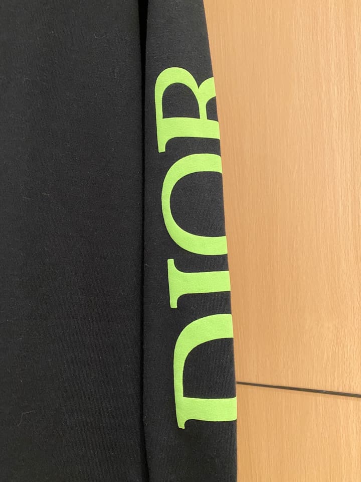 Dior Flocked Logo & Bee Crewneck Sweatshirt – 24SS in Black With Neon Green Accents