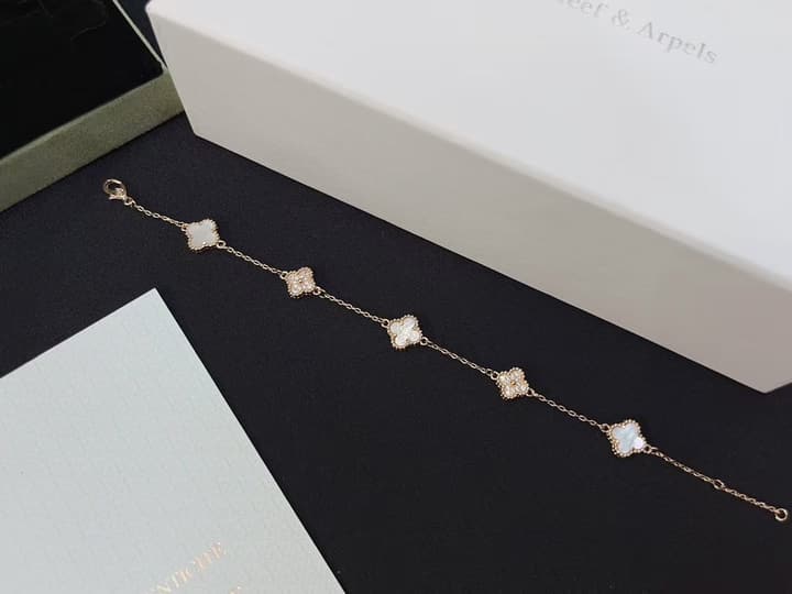 Van Cleef & Arpels Vintage Alhambra Mini Bracelet in Rose Gold