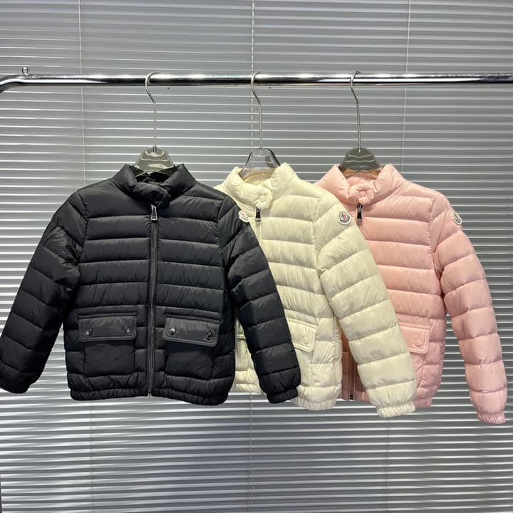 Moncler Kids Short Stand Collar Puffer Jacket – 25FW in Classic Black